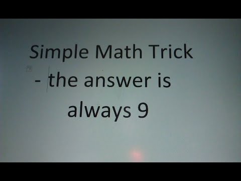 How to do the Simple Math Trick &quot;The Answer is Always 9&quot; - Step by Step Instructions-Tutorial