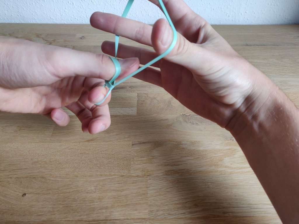 Rubber band through finger explained 6