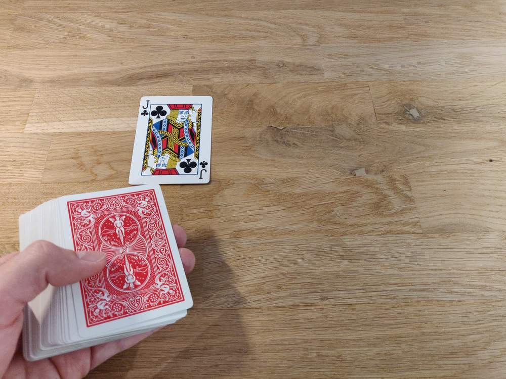Dealing the cards onto the table 1